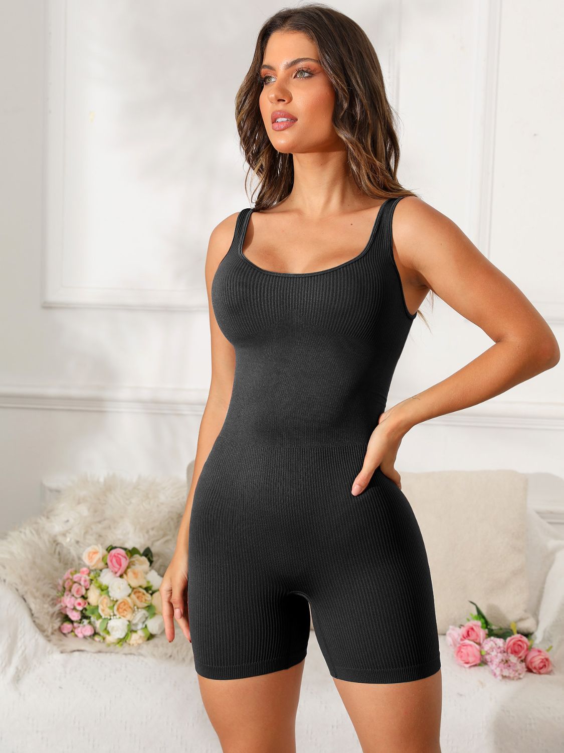 Romper - Scoop Neck Wide Strap Active