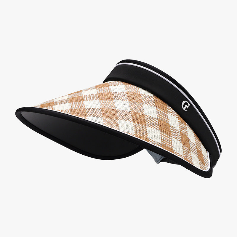 Visor - Sun Hat Plaid Pattern - Adjustable