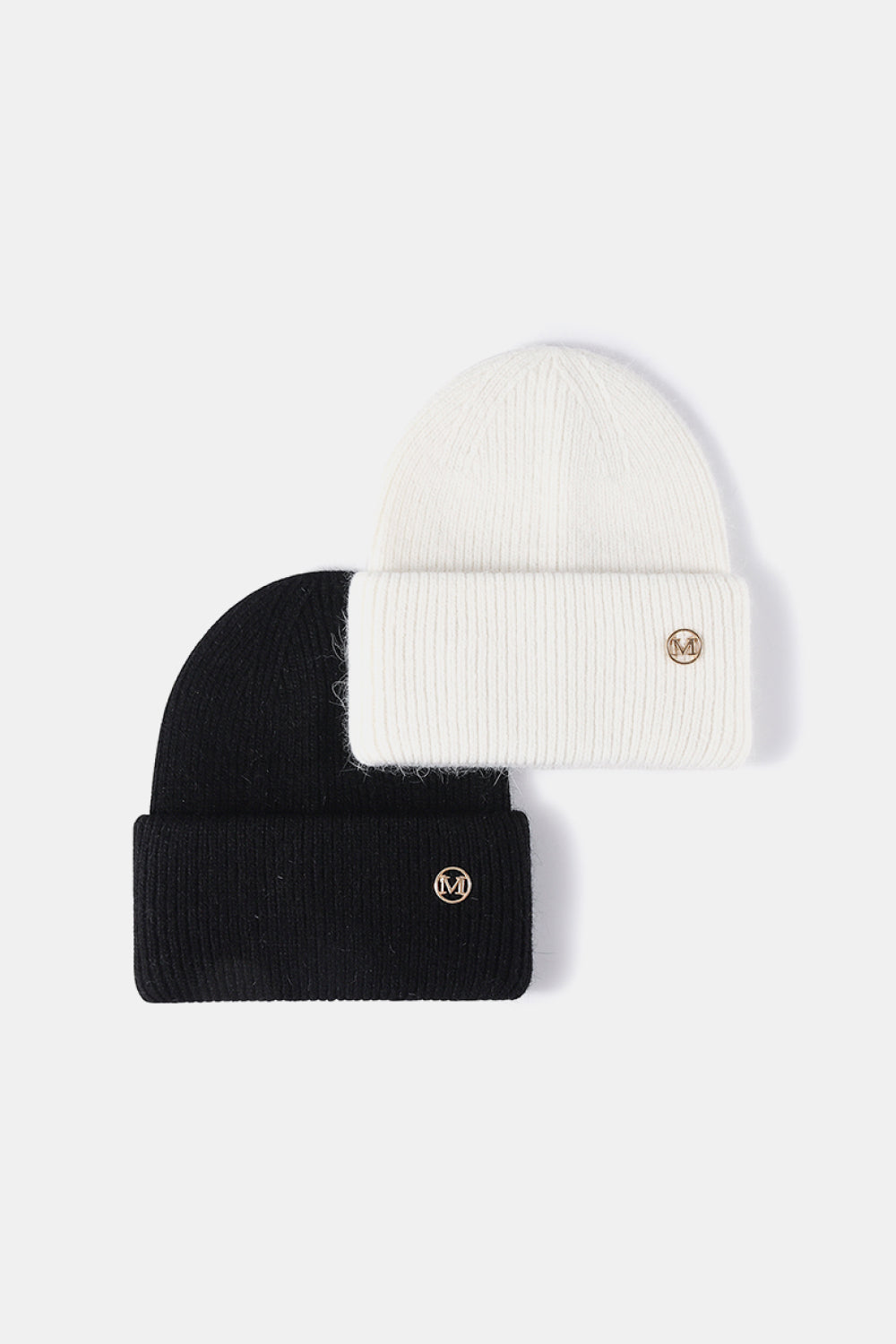 Beanie - M Emblem Rib-Knit Cuff