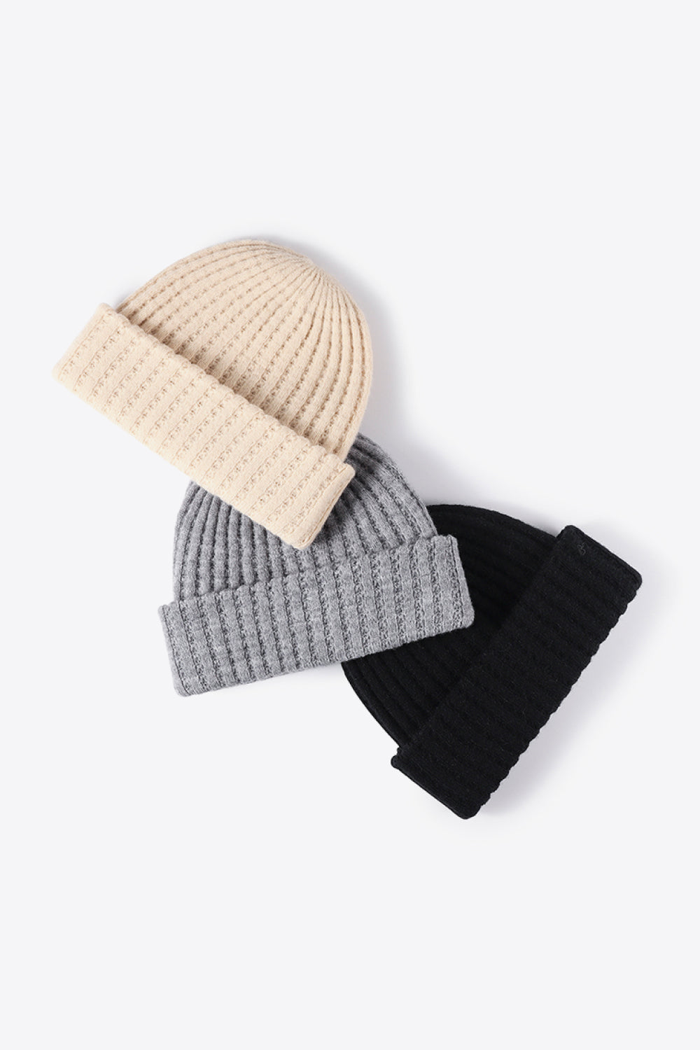 Beanie - Solid Color Wide Rib Knit