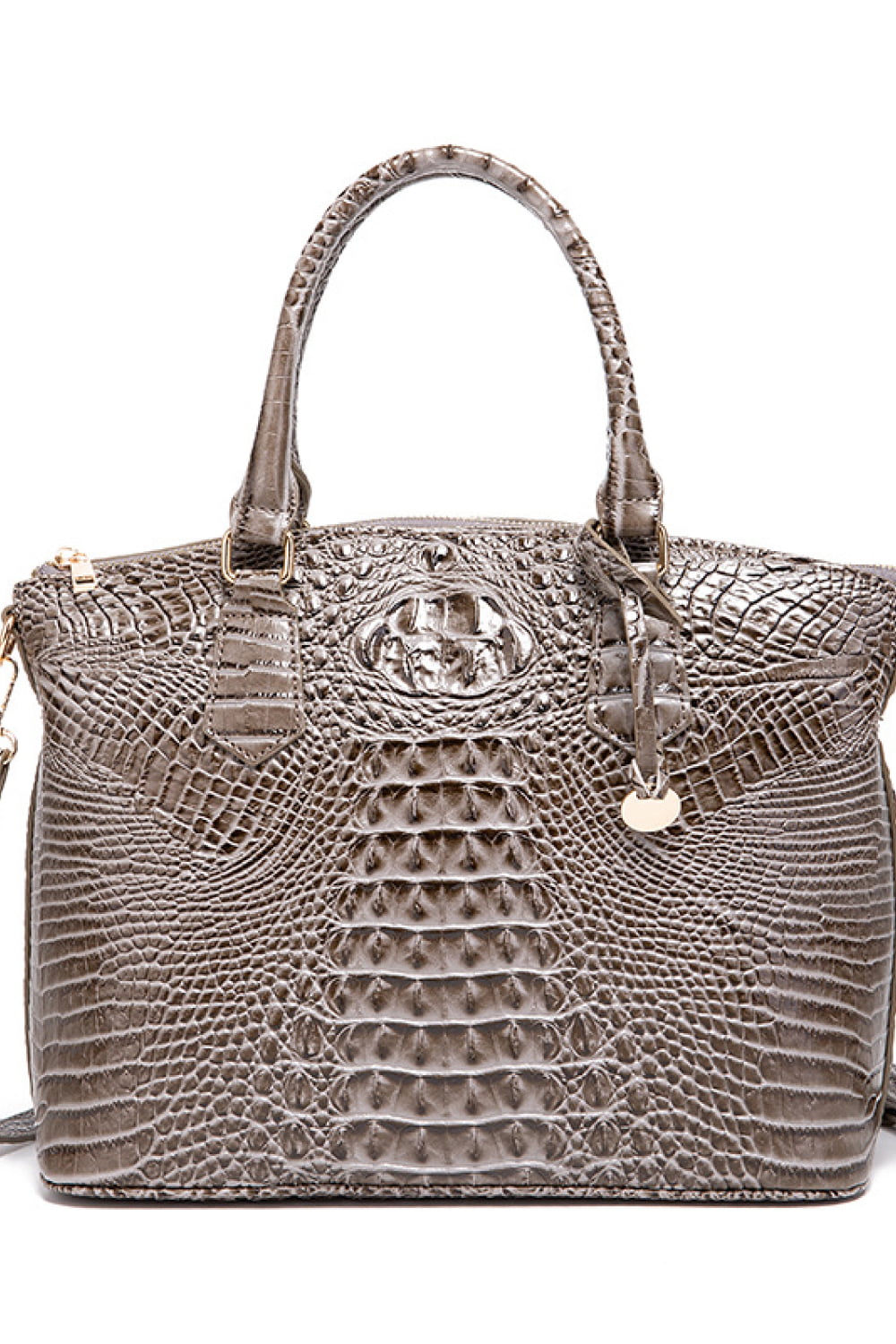 Crocodile Embossed Dome Handbag