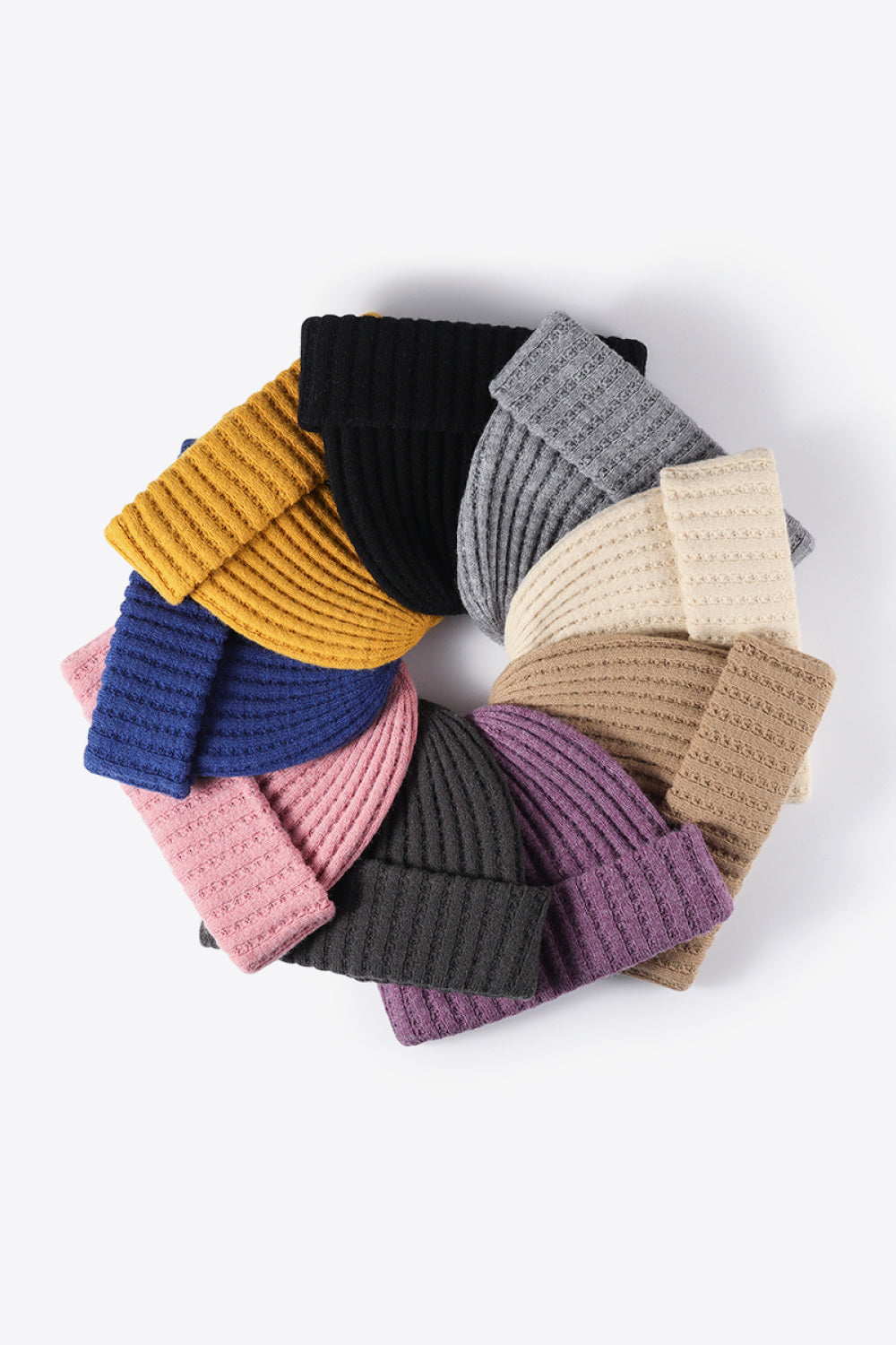 Beanie - Solid Color Wide Rib Knit