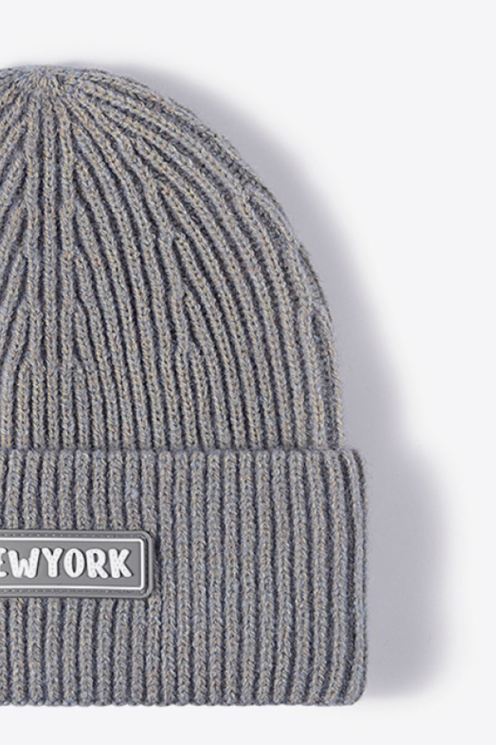 Beanie - Patch Rib-Knit Cuff - NEWYORK