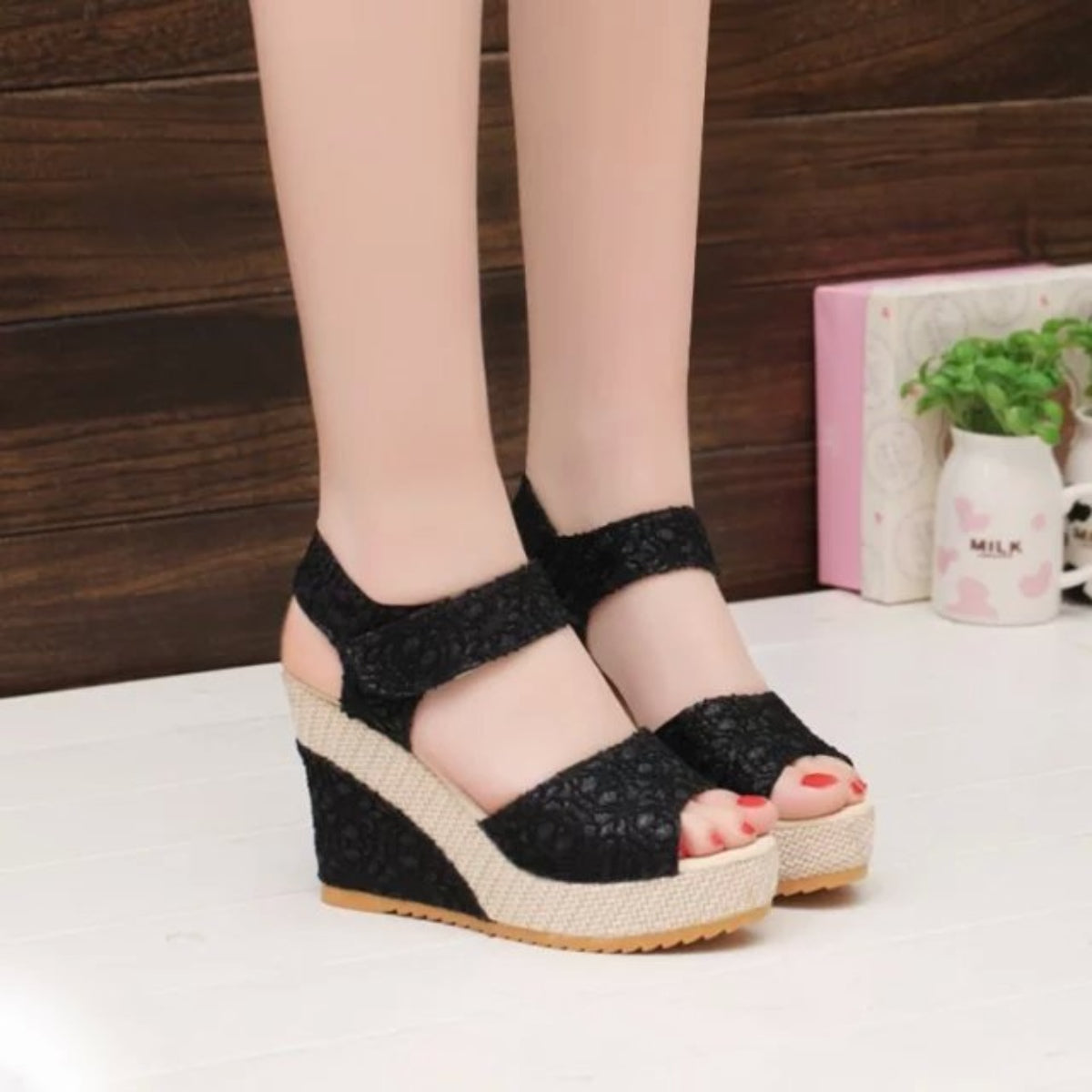 Sandal - High Heel Lace Detail Open Toe