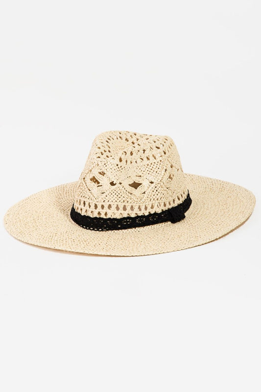 Fedora - Rancher Lace Band Wide Brim Hat