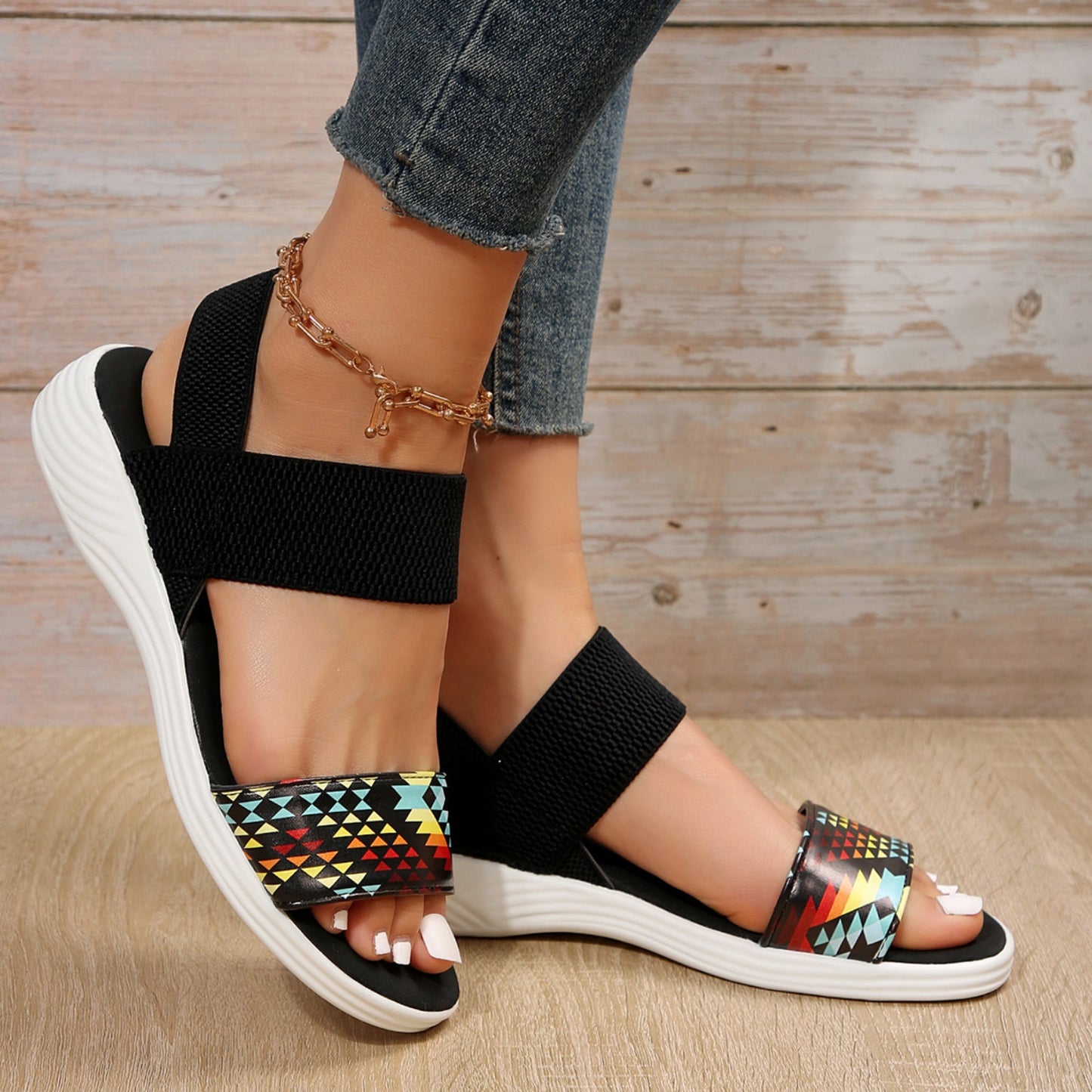 Sandals - Open Toe Low Heel