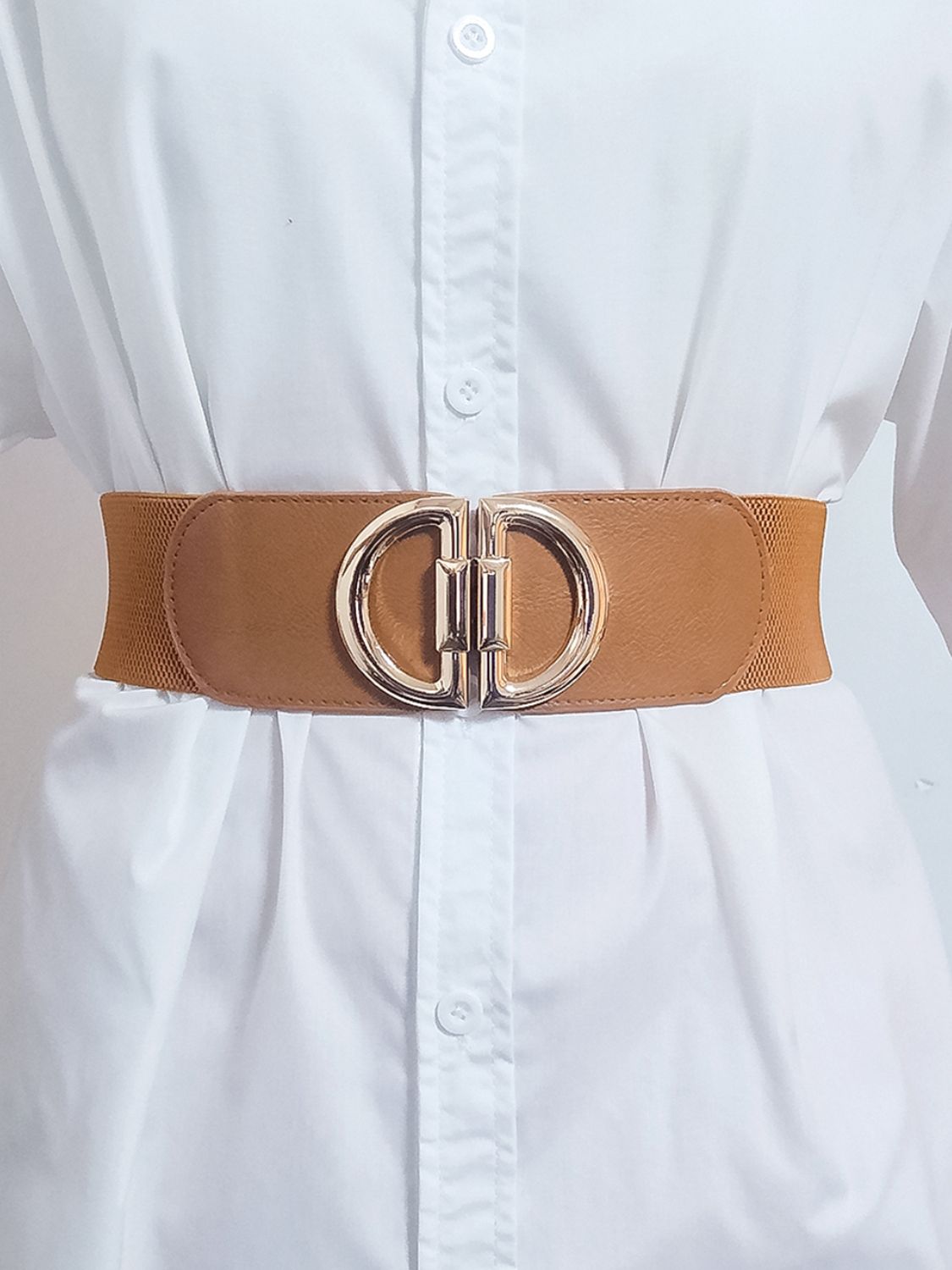 Belt - Wide D-Buckle Design Elastic