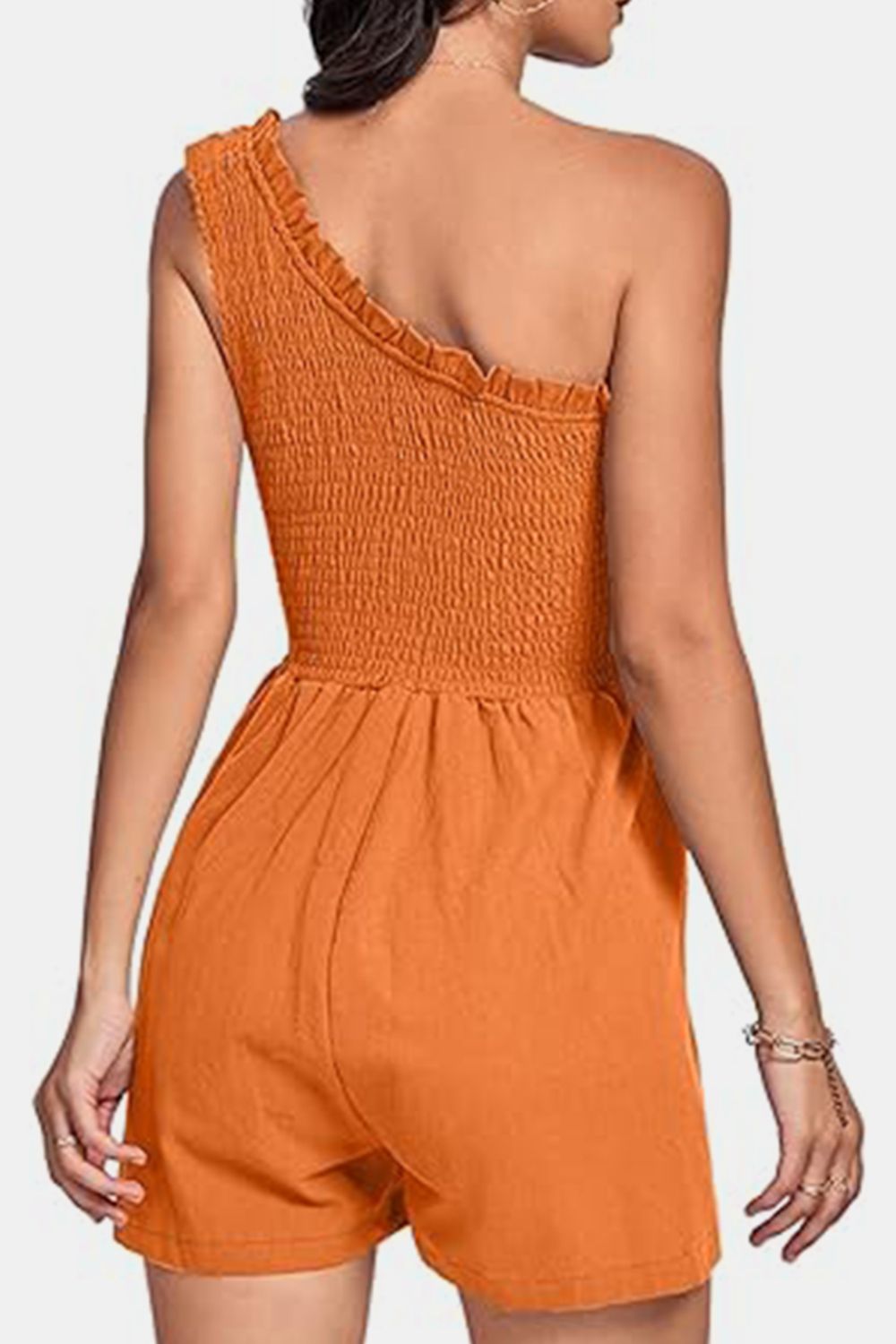 Romper - Smocked Single Shoulder