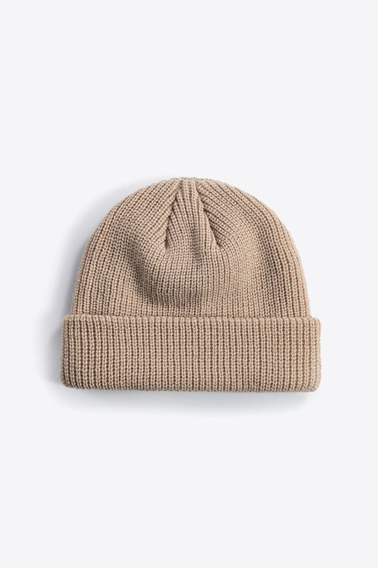 Beanie - Solid Color Rib-Knit Cuff