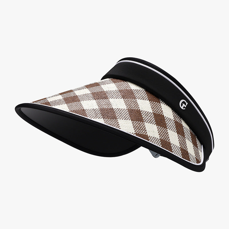 Visor - Sun Hat Plaid Pattern - Adjustable