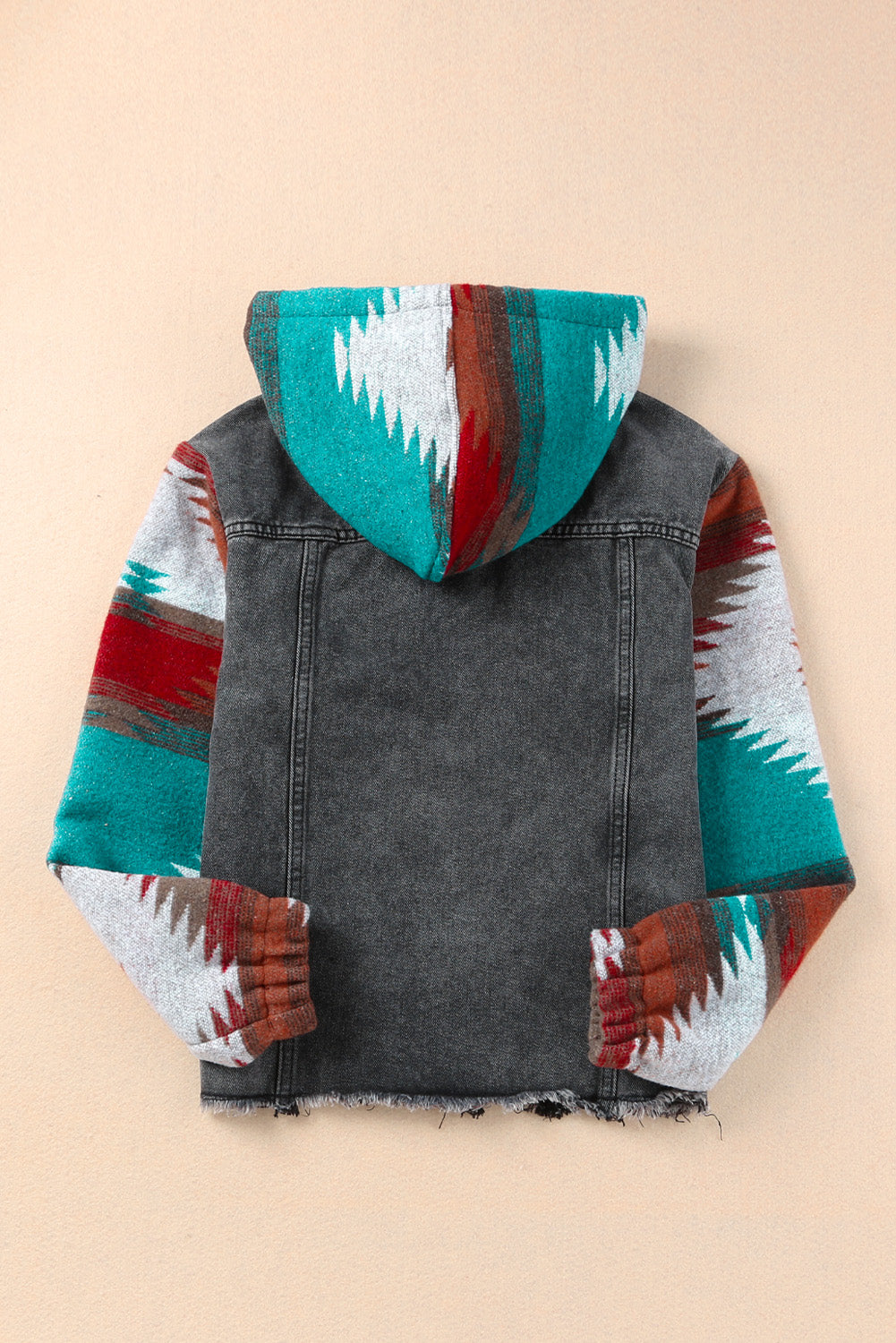 Native Design Hooded Denim Jacket