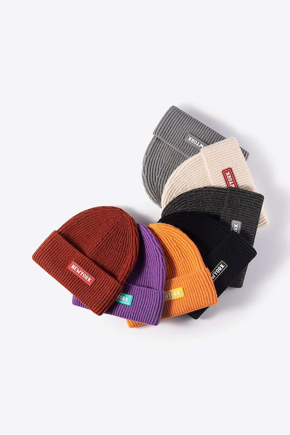 Beanie - Patch Rib-Knit Cuff - NEWYORK