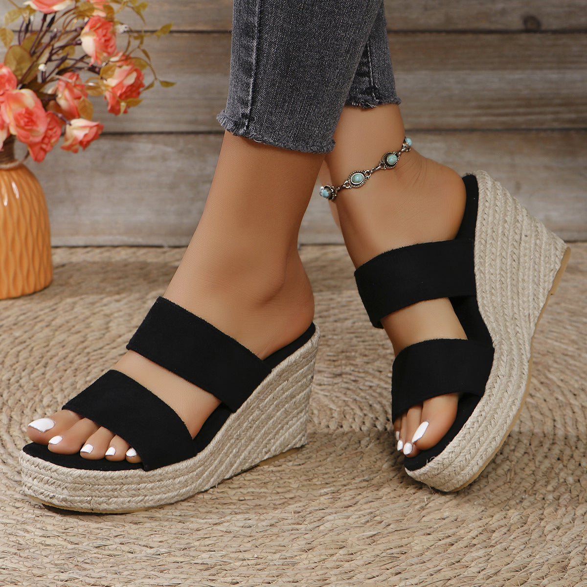 Sandal - Open Toe Platform Wedge