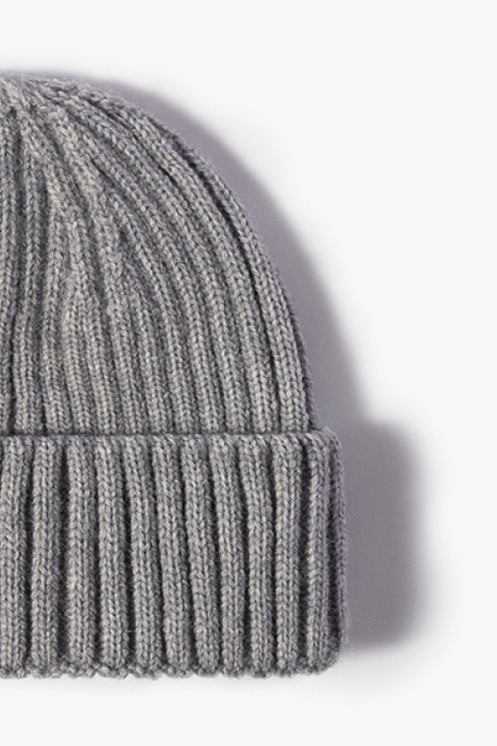 Beanie - Solid Color Rib-Knit Cuff