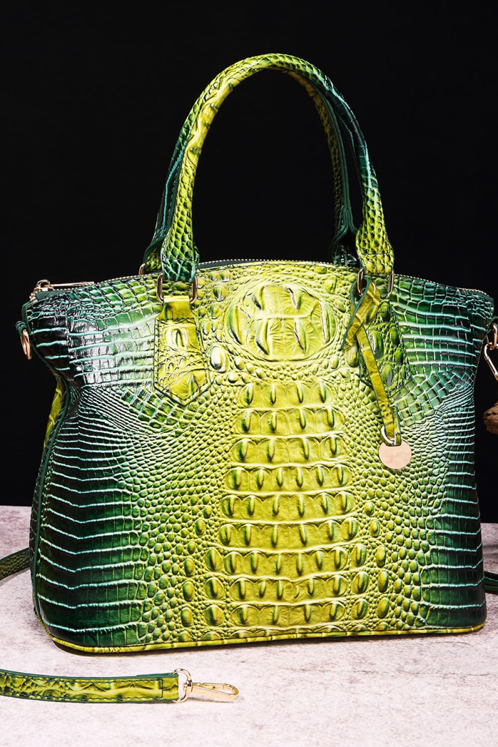 Crocodile Embossed Multi-Gradient Handbag