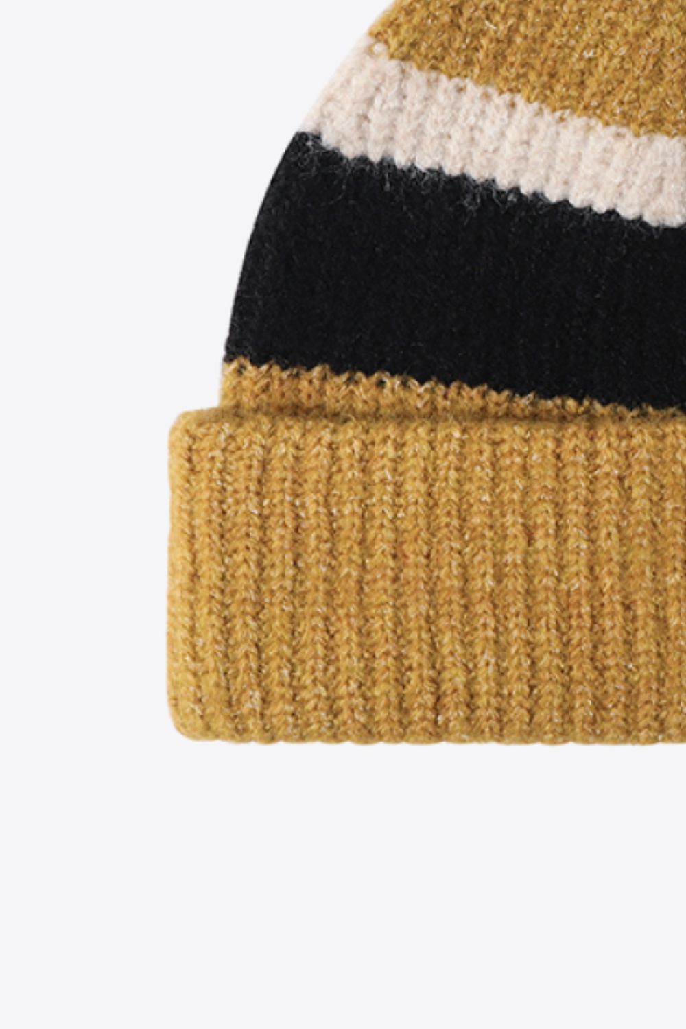 Beanie - Tricolor Rib Knit Cuff