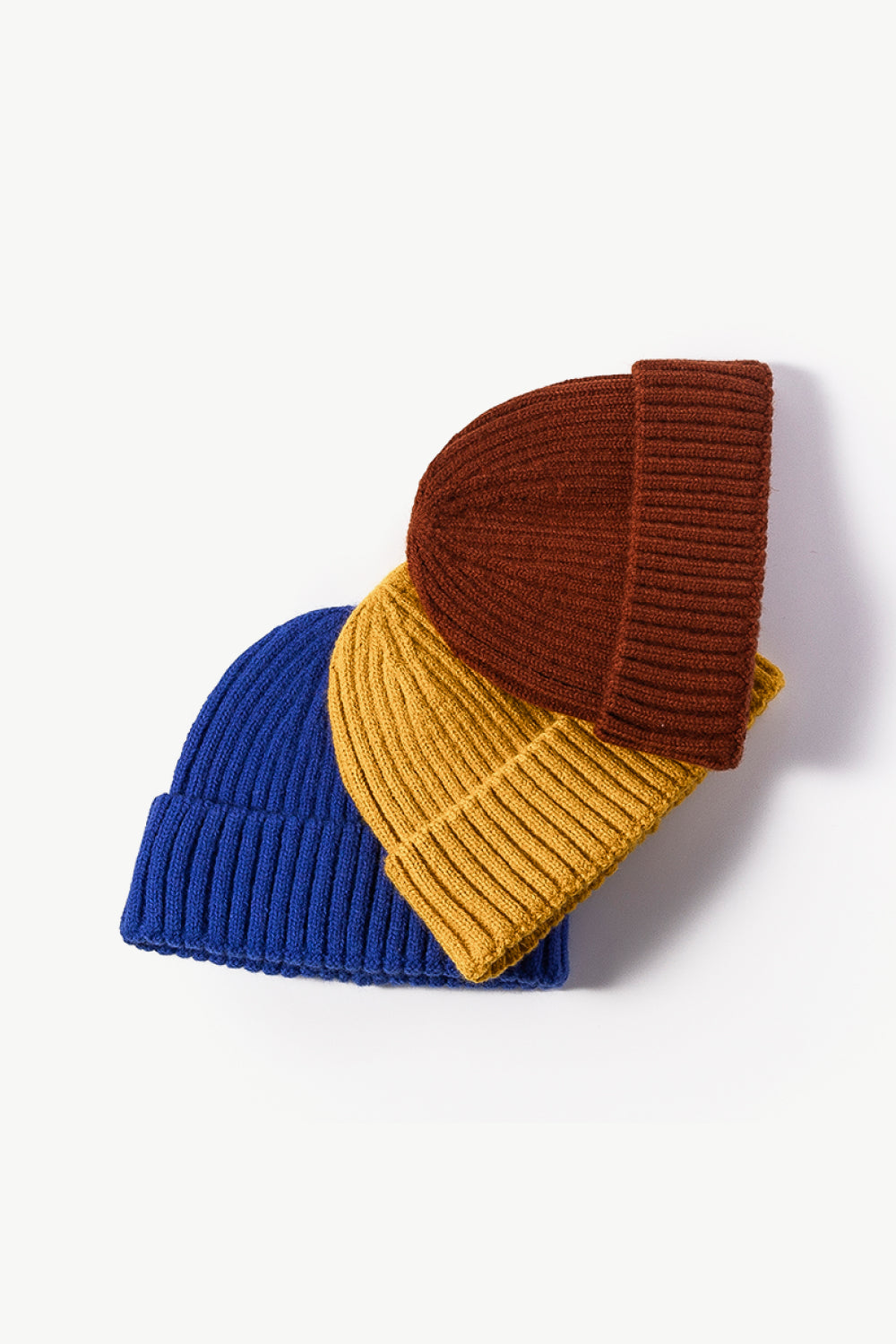 Beanie - Solid Color Rib-Knit Cuff