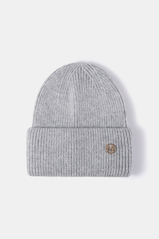 Beanie - M Emblem Rib-Knit Cuff