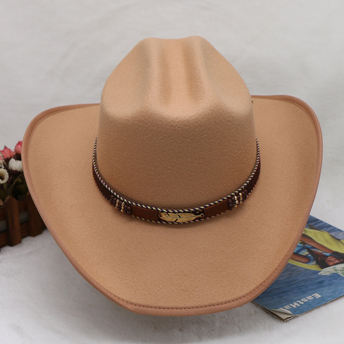 Cowboy Hat - Tied Wide Brim Tweed