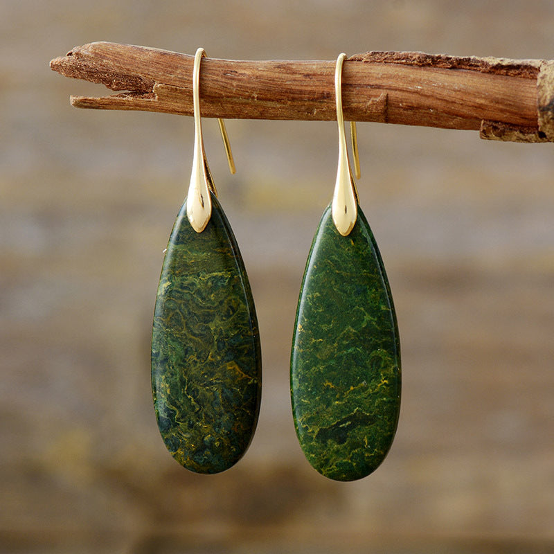 Earrings - Polished Stone Waterdrop