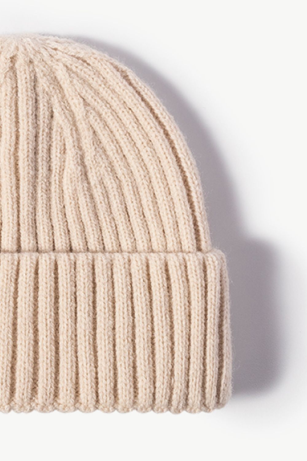 Beanie - Solid Color Rib-Knit Cuff