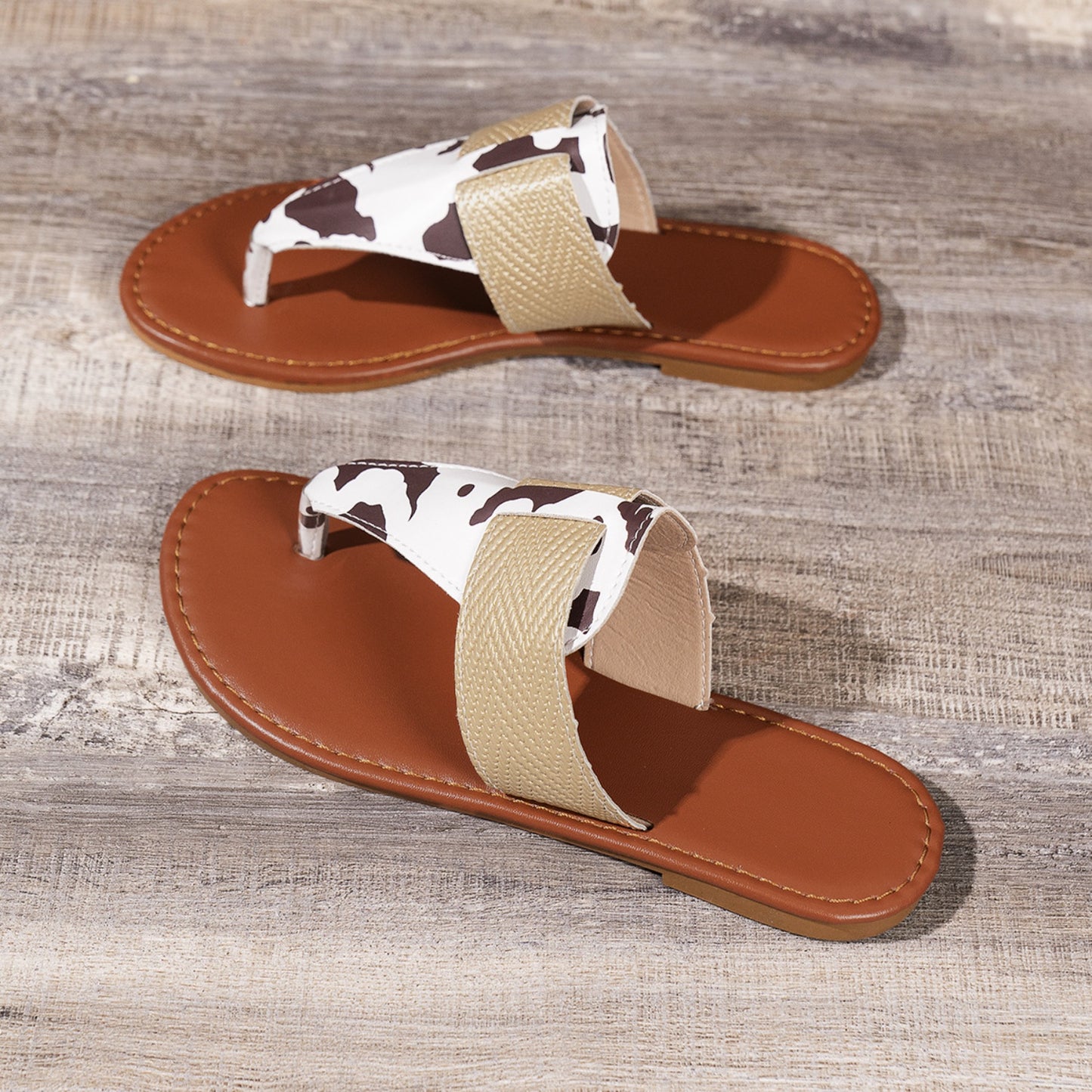 Sandals - Animal Print Open Toe