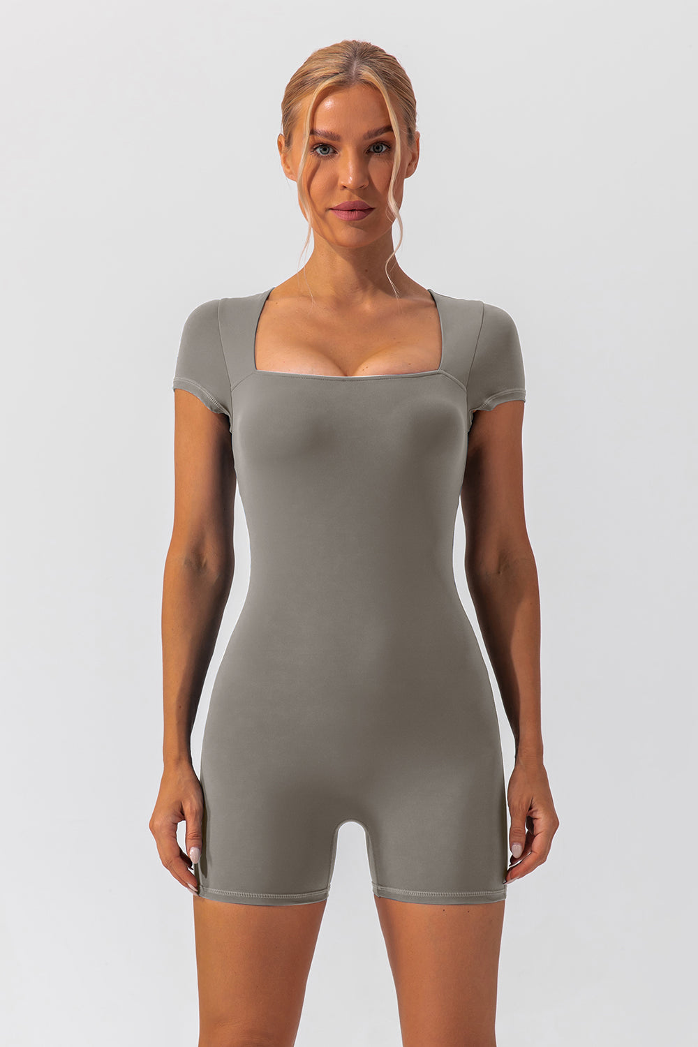 Romper - Square Neck Cap Sleeve Active