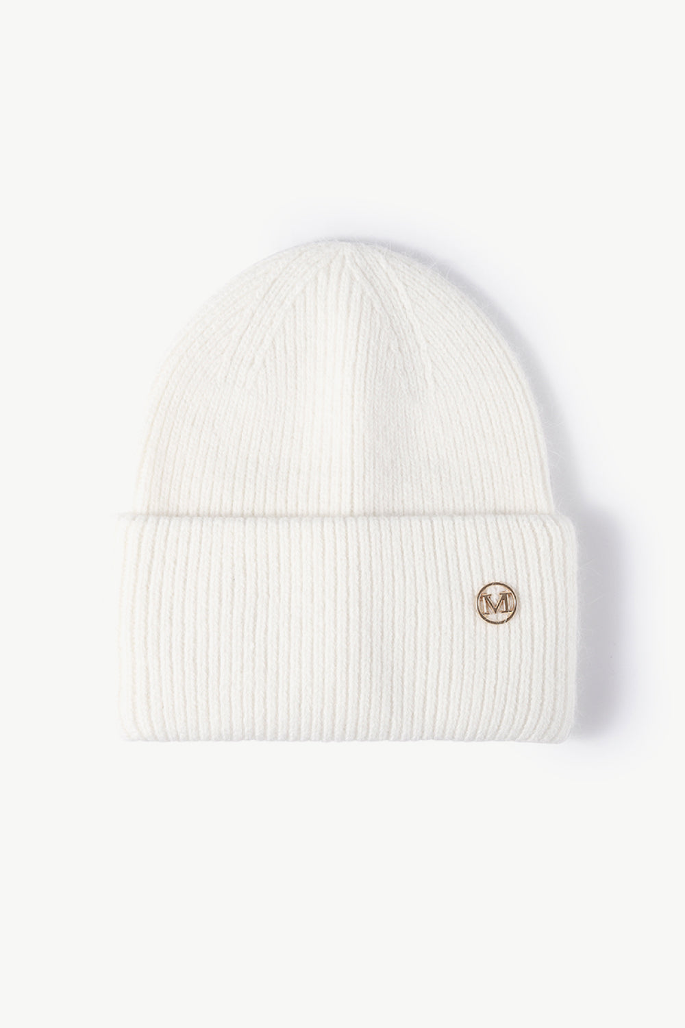 Beanie - M Emblem Rib-Knit Cuff