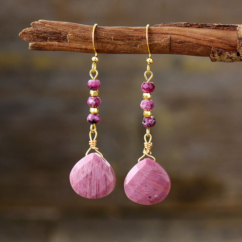 Earrings - Amethyst Stone Bead Shape