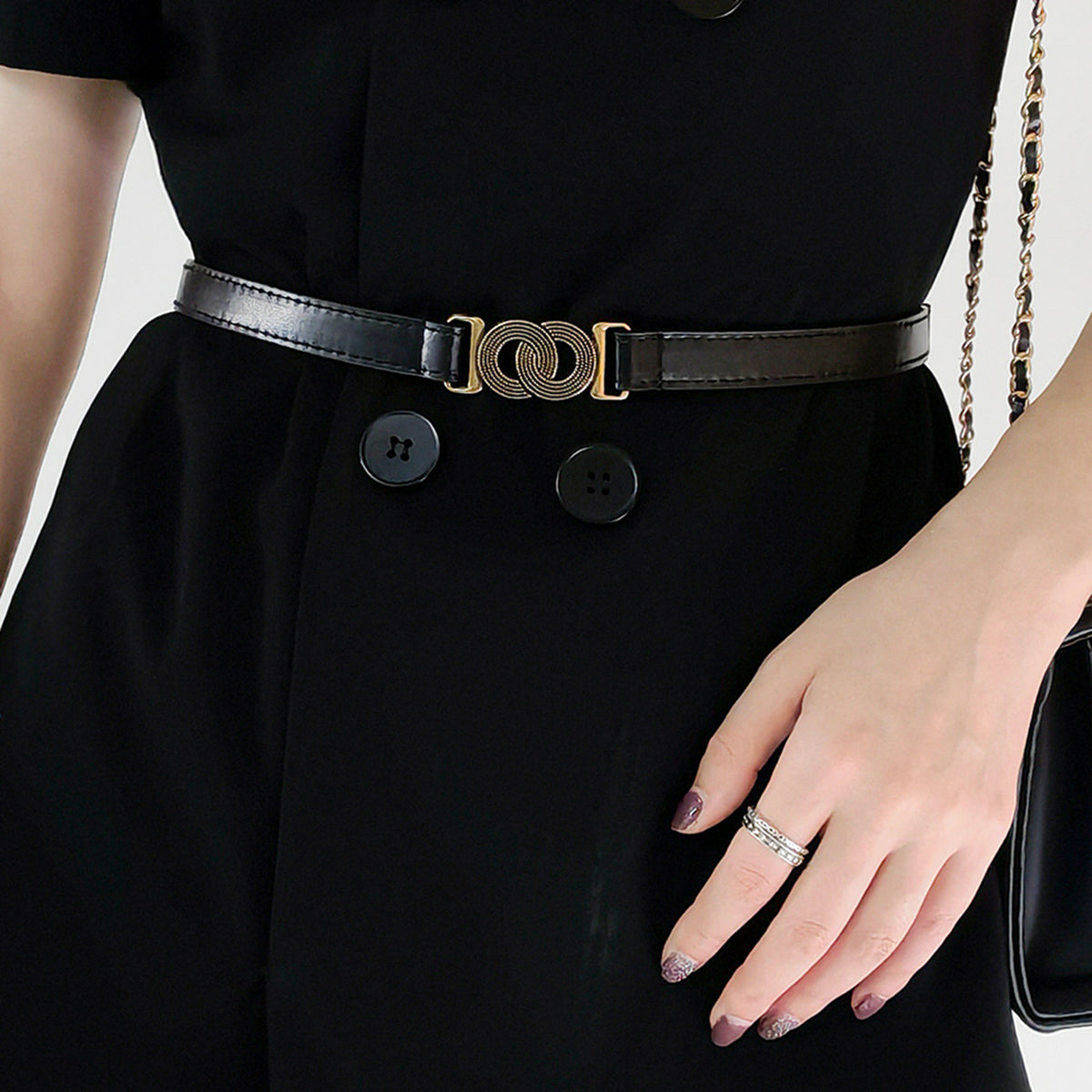 Belt - Slim Double Loop Buckle Belt