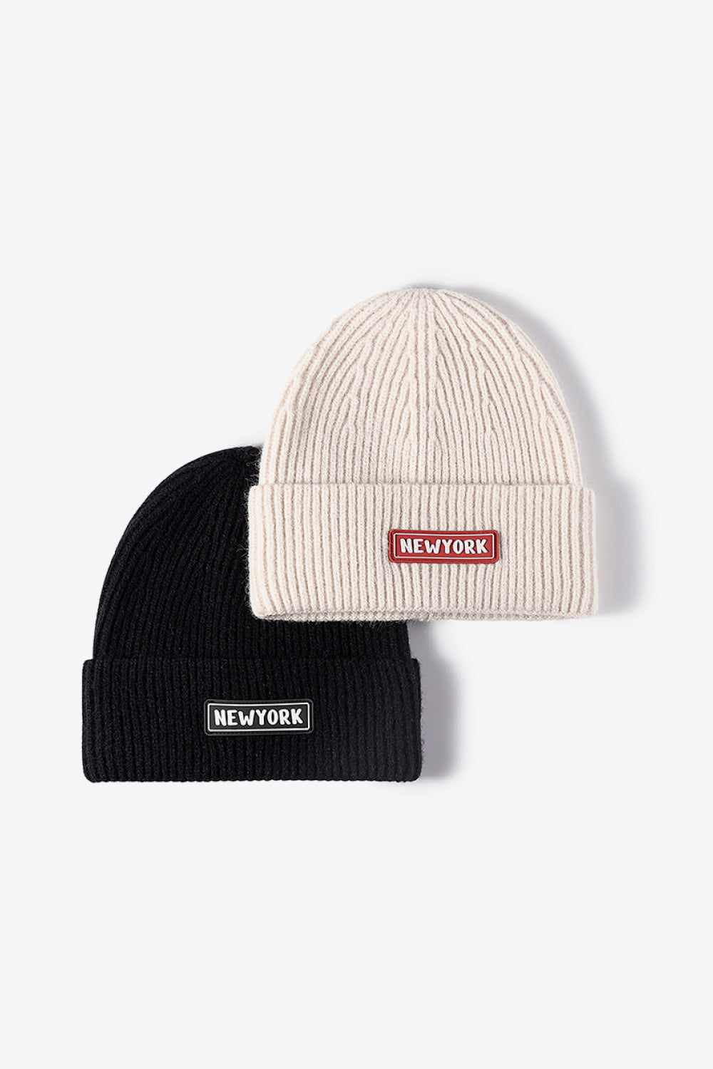 Beanie - Patch Rib-Knit Cuff - NEWYORK