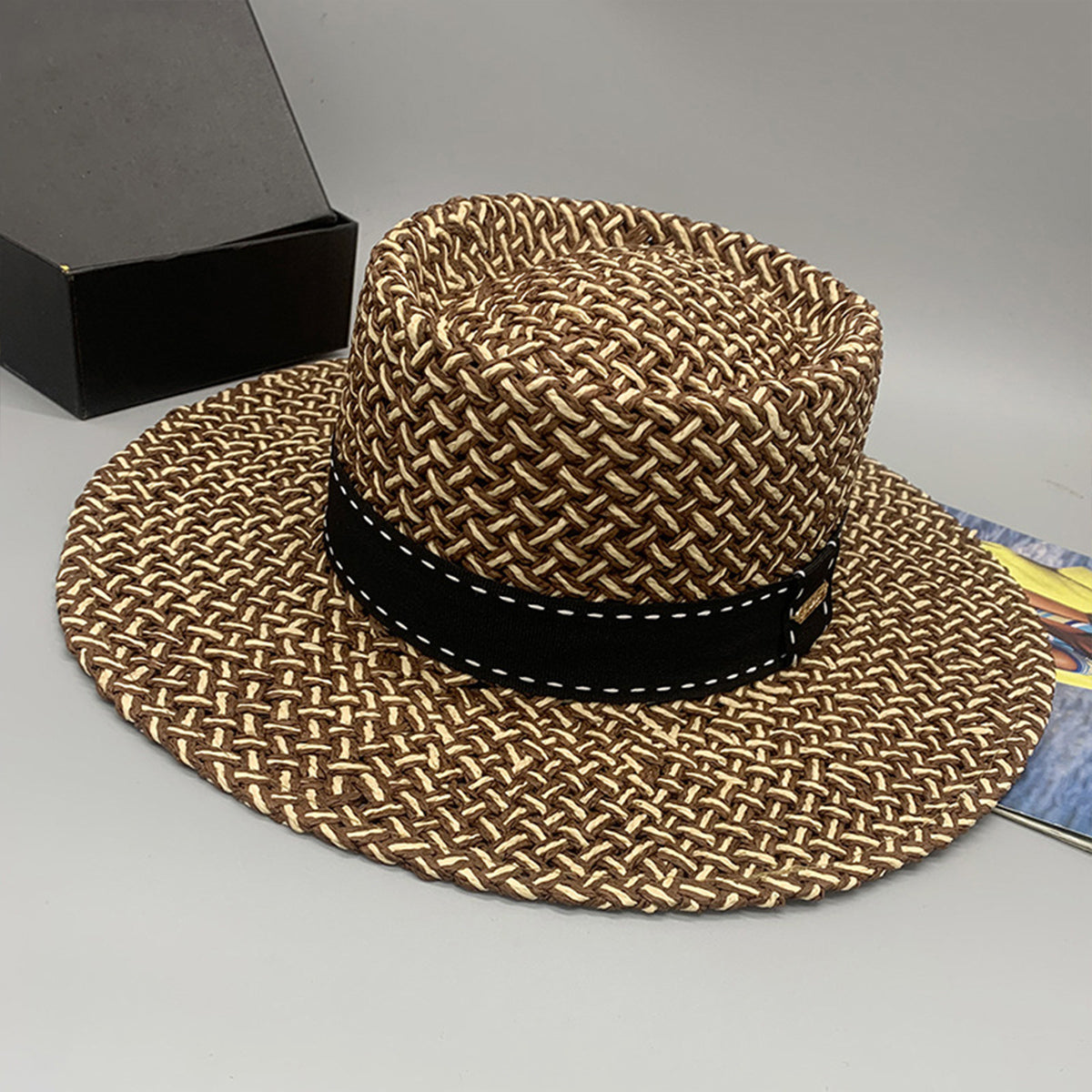 Capri Boater - Wide Brim Straw Weave