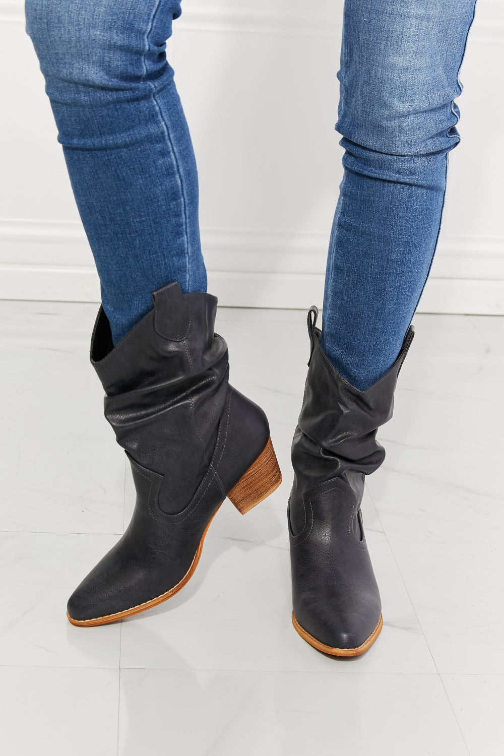 Cowboy Boots - Better in Texas Scrunch in Navy