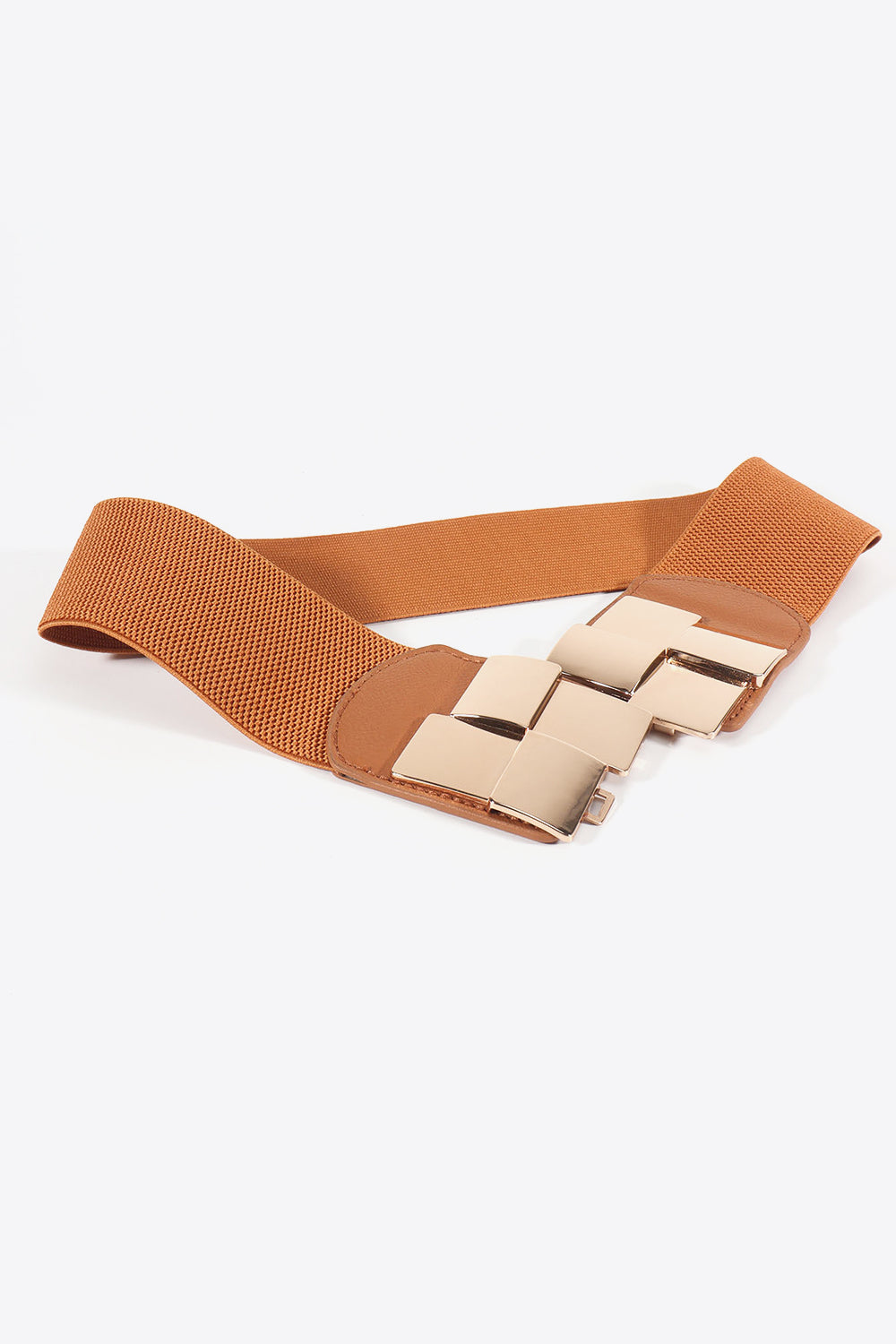 Belt - Geometric Buckle Elastic Wide Belt