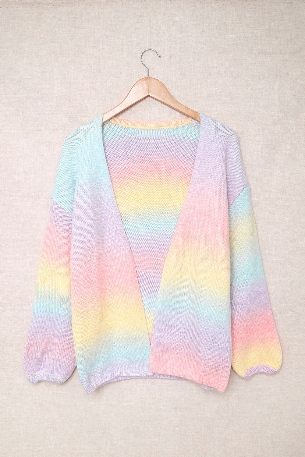 Balloon Sleeve Dropped Shoulder Cardigan