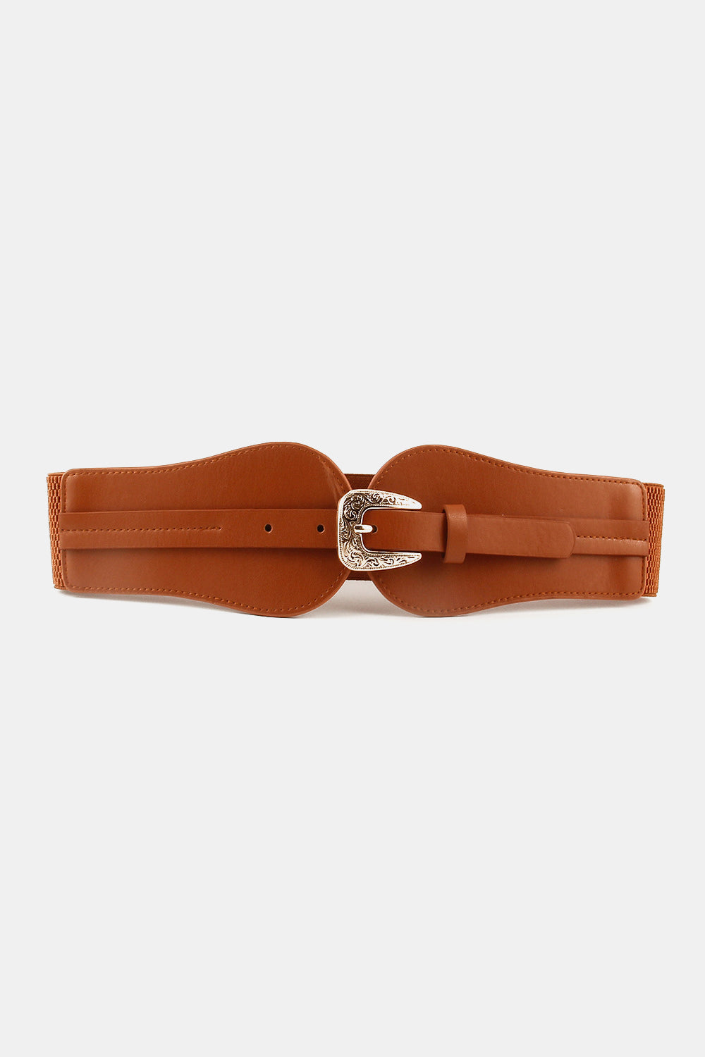 Belt - Wide Elastic Belt with Alloy Buckle