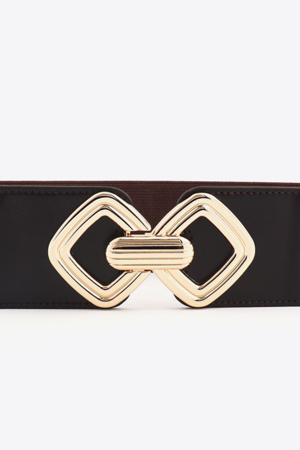 Belt - Wide Elastic w/ Geometric Buckle