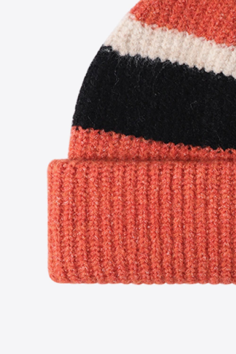 Beanie - Tricolor Rib Knit Cuff