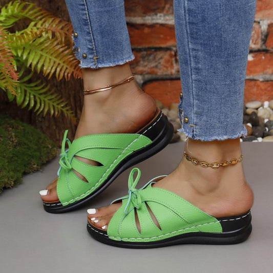 Sandals - Tied Open Toe Low Heel