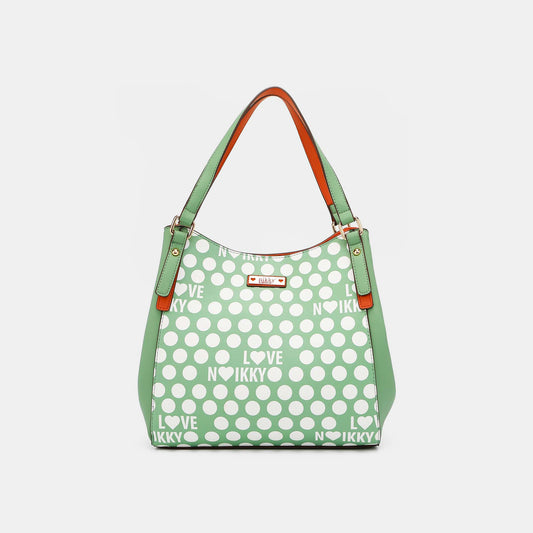 Designer Faux Leather Polka-Dot Handbag