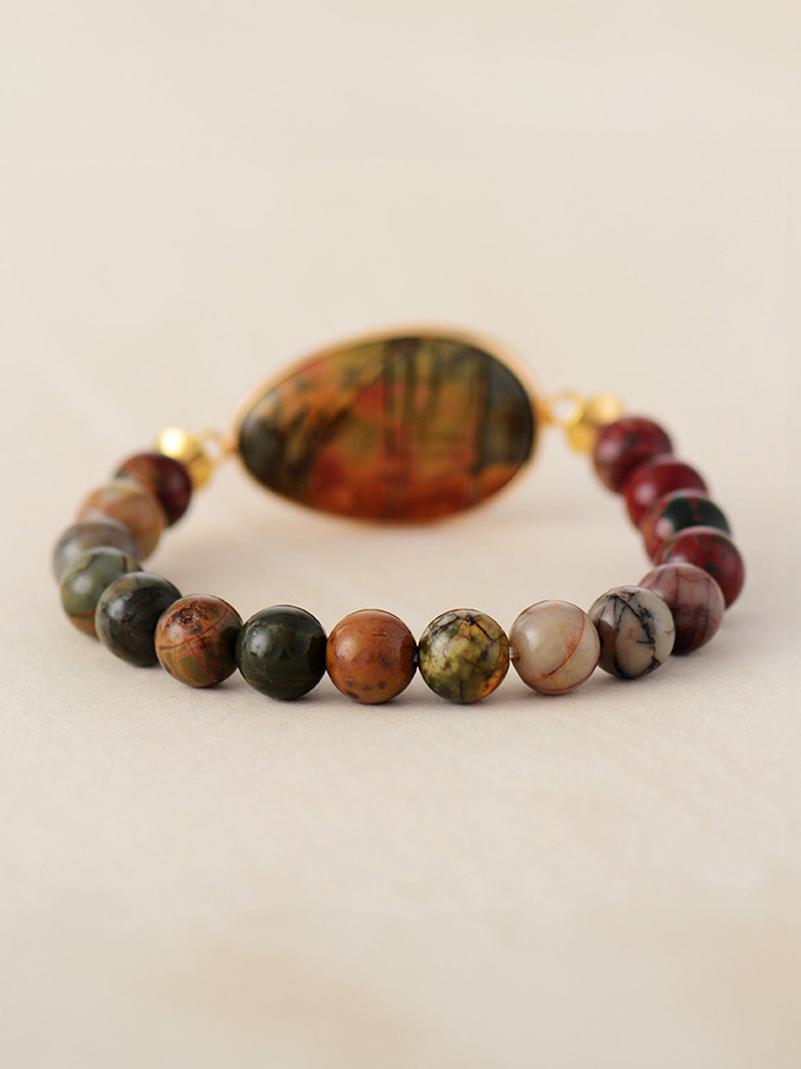 Bracelet - Beaded Pear Shape Agate Stone