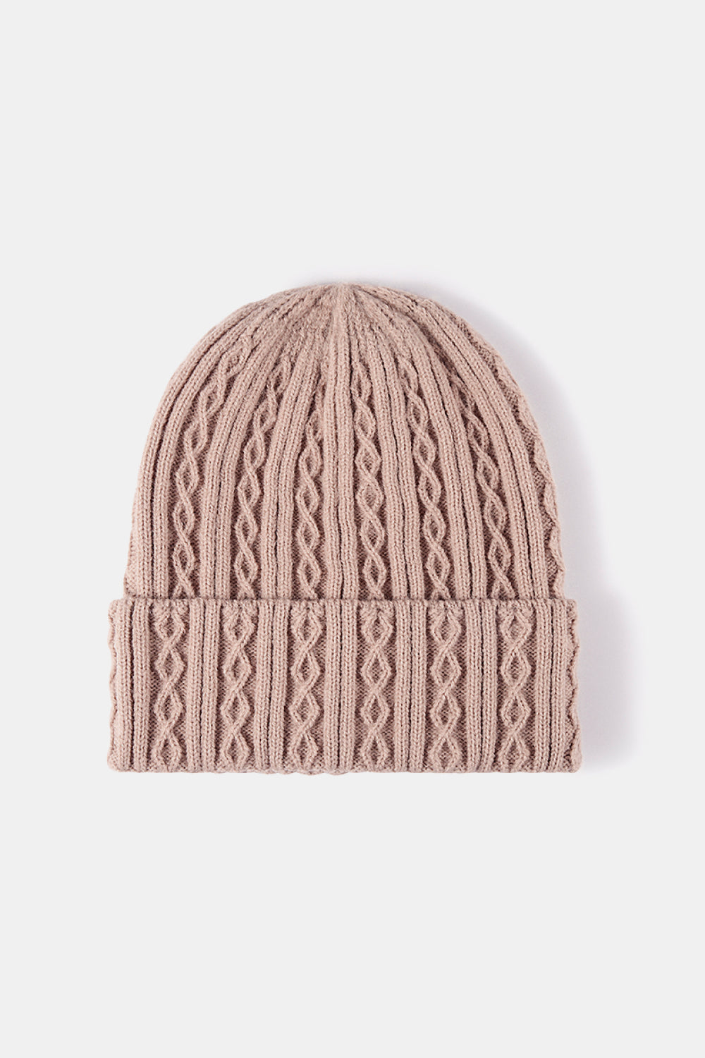 Beanie - Mixed Braid Knit Cuff