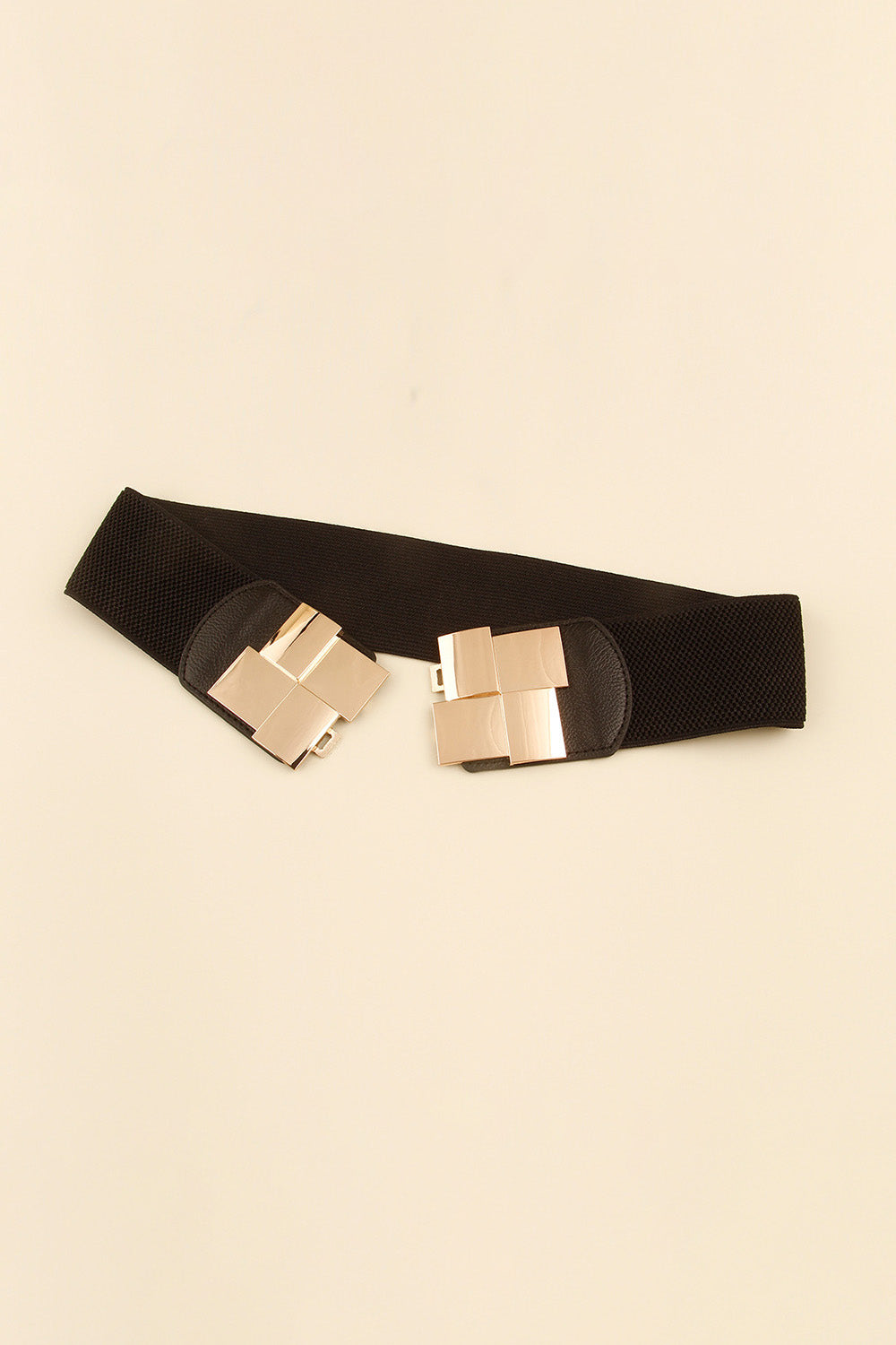 Belt - Geometric Buckle Elastic Wide Belt