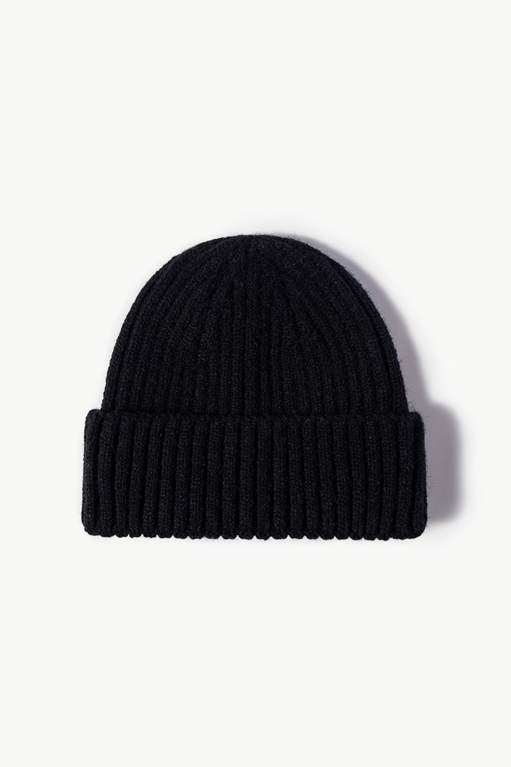 Beanie - Solid Color Rib-Knit Cuff