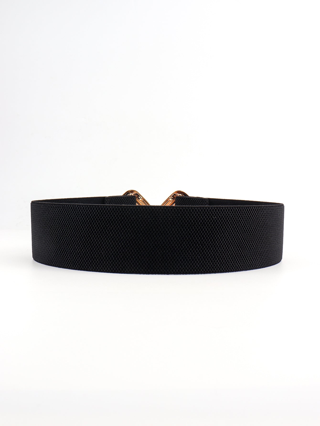 Belt - Wide Elastic w/ Geometric Buckle