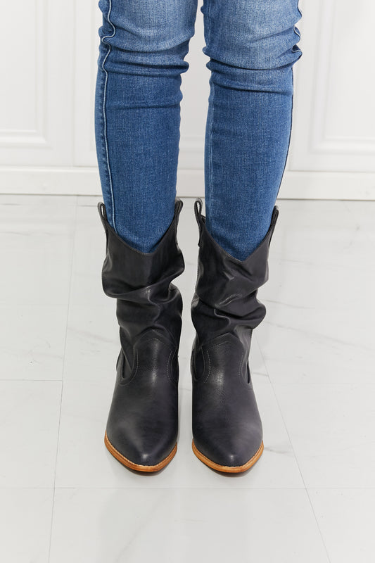 Cowboy Boots - Better in Texas Scrunch in Navy