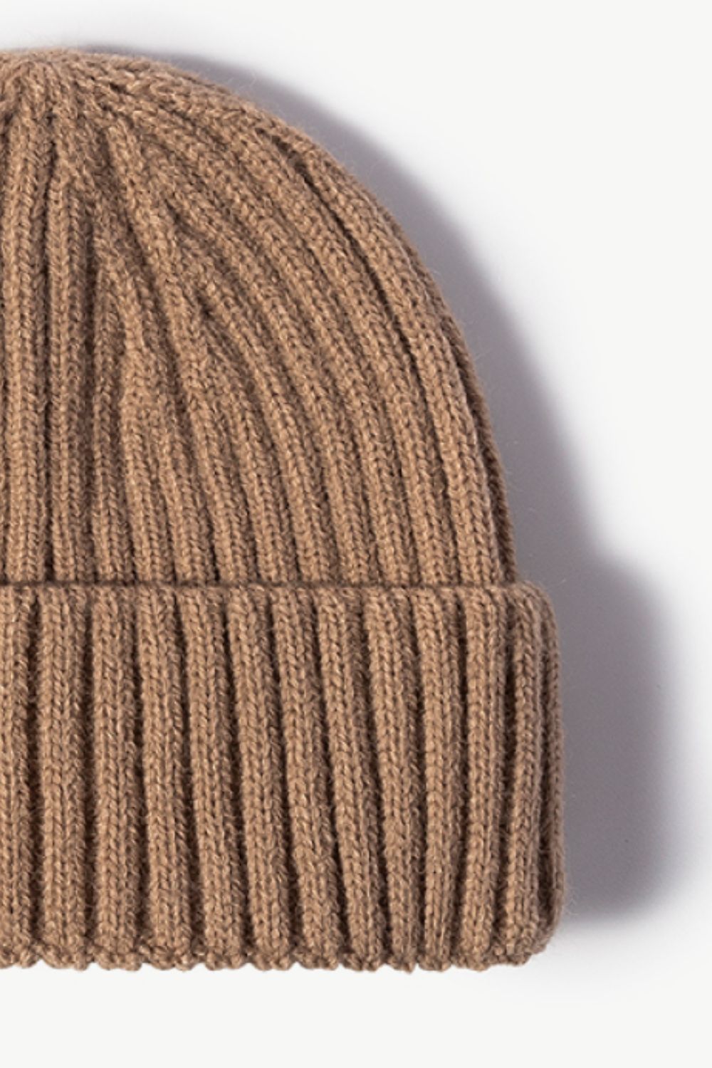 Beanie - Solid Color Rib-Knit Cuff