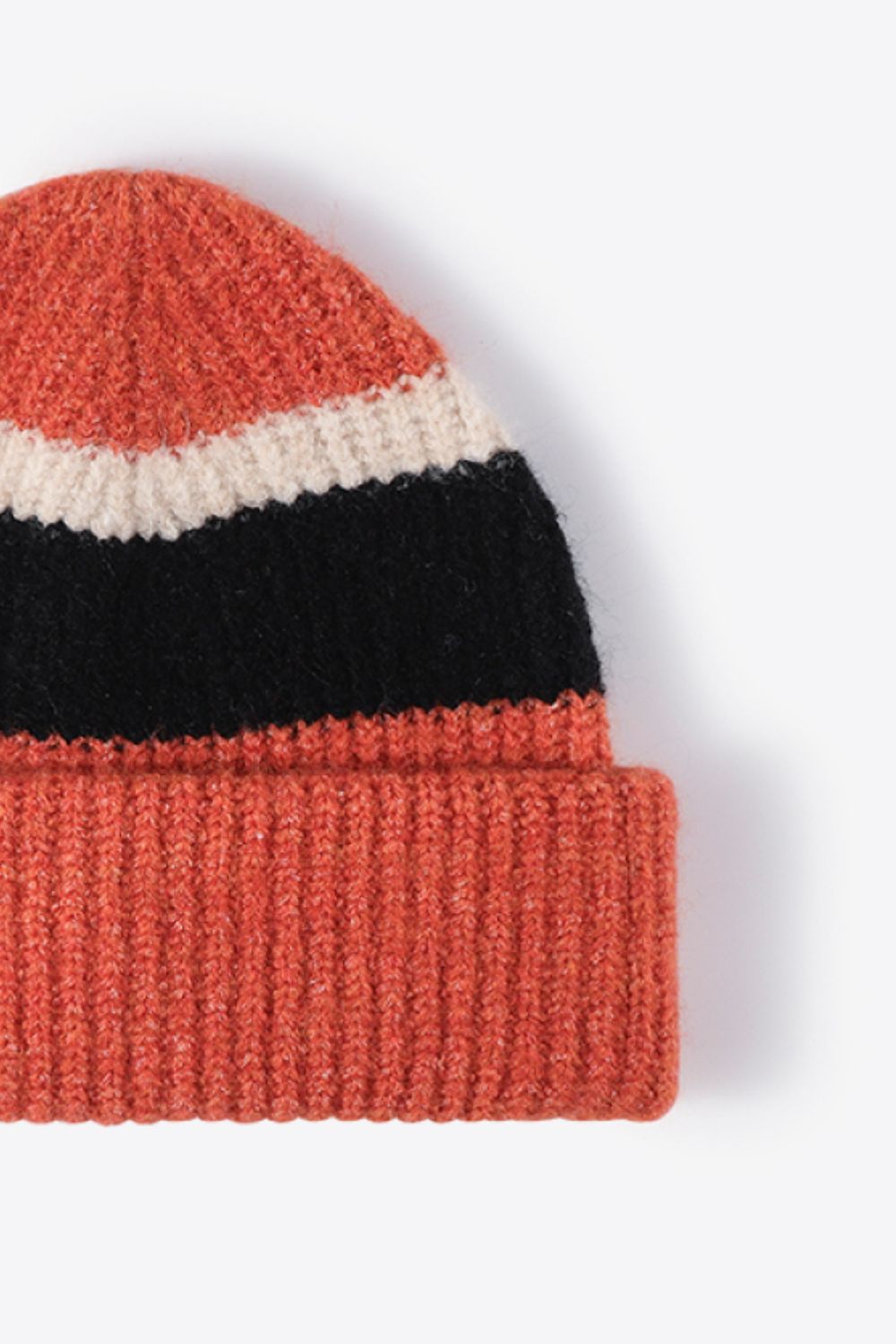 Beanie - Tricolor Rib Knit Cuff