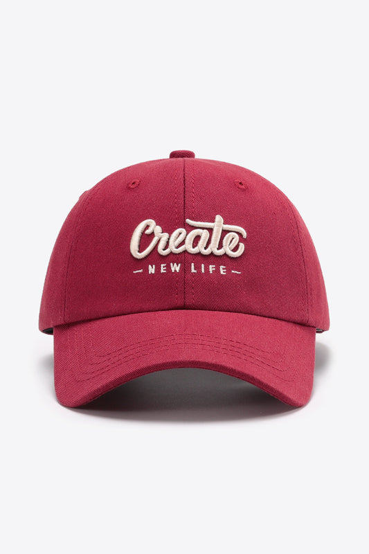 Baseball Cap - CREATE NEW LIFE Embroidered