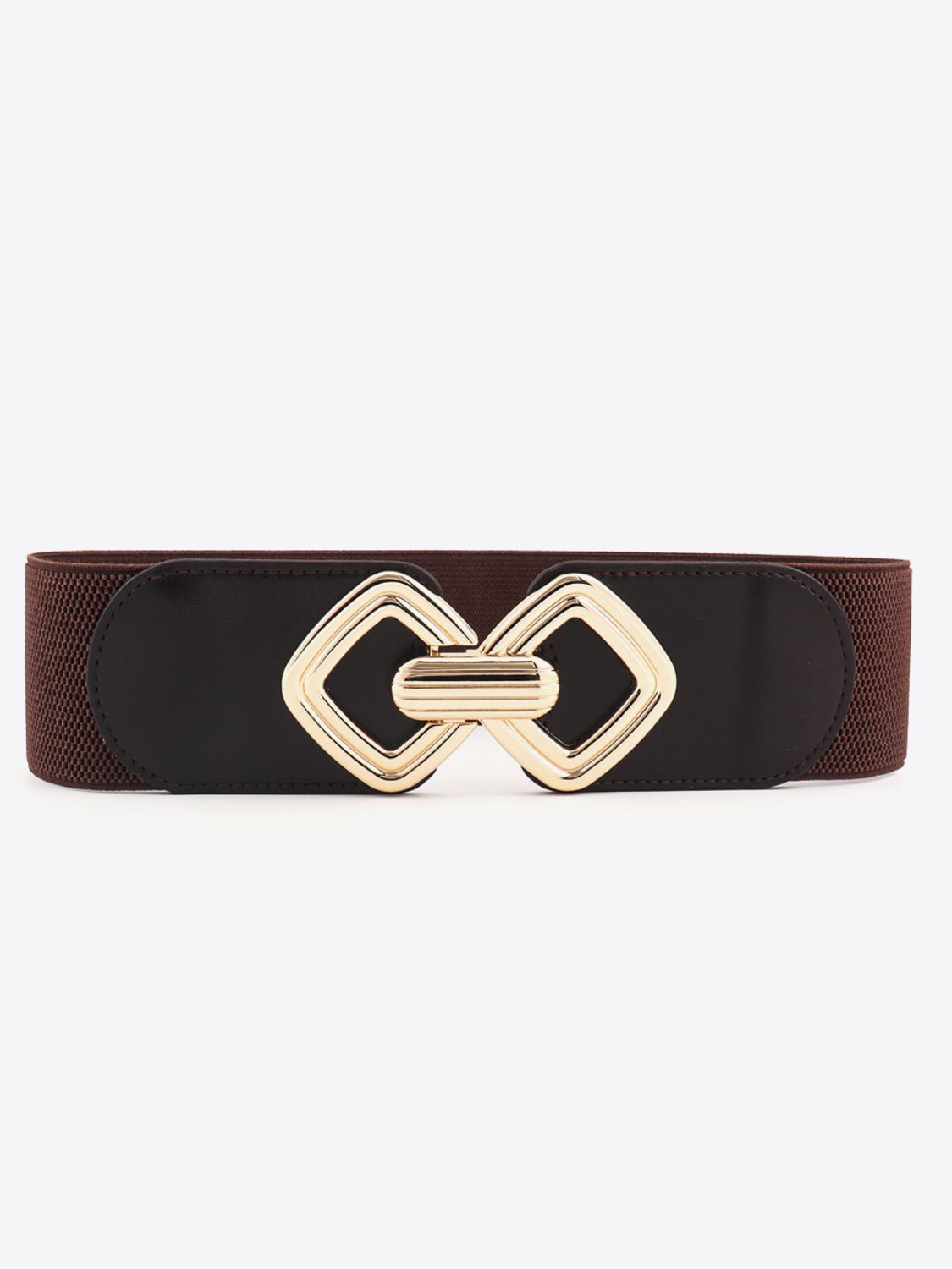 Belt - Wide Elastic w/ Geometric Buckle